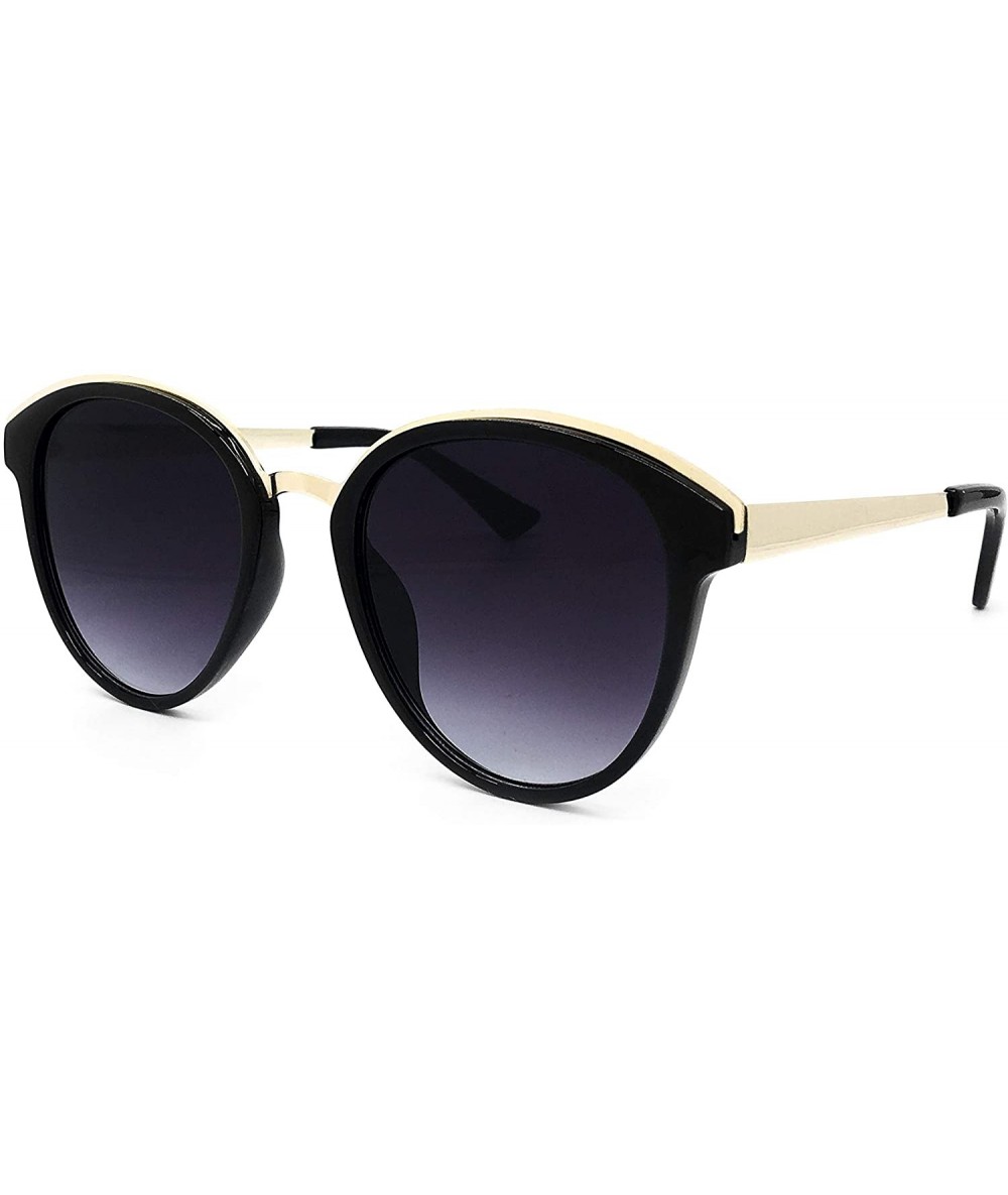 Sport 652 Premium Women Man Brand Designer Round Oval Style Mirrored Fashion Aviator Sunglasses652 - Black - CD18H5L42AA $27.25