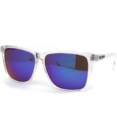 Sport Kush Color Mirror Large Clear Plastic Frame Sport Sunglasses - Teal - C912NDUXP9K $19.26