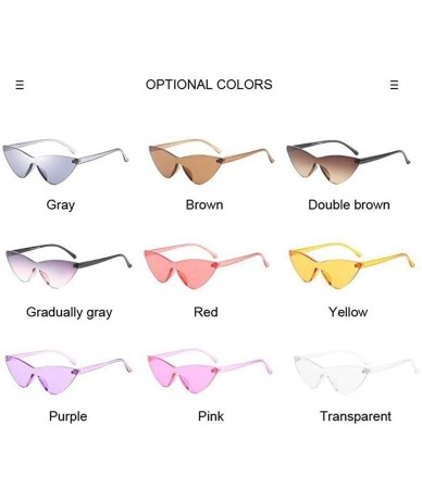 Rimless Women Men Clear Candy Color Transparent Plastic Sunglasses Rimless Sun Glasses For Female UV400 Whole PC - C519996604...