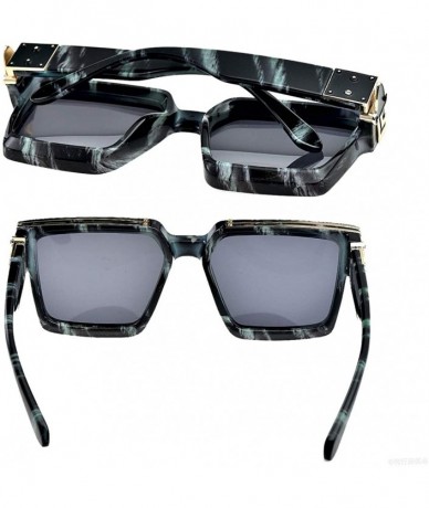 Square Retro Millionaire Sunglasses Square Metal punk Rock Hip hop Sunglasses men women - 1 - C018AQTGC9G $32.82