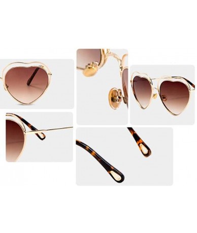 Aviator New sunglasses fashion ladies 2019 sunglasses 2019 love heart sunglasses - D - C218S6QOWKO $75.92