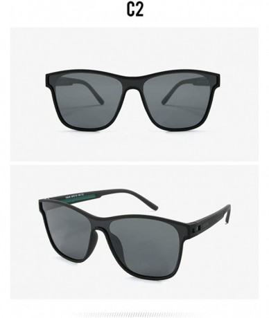 Round One Piece Lens Sunglasses Men's Fashion Polarizer Cycling Driving Sunglasses - Green Black C2 - C91904WMMNO $32.97