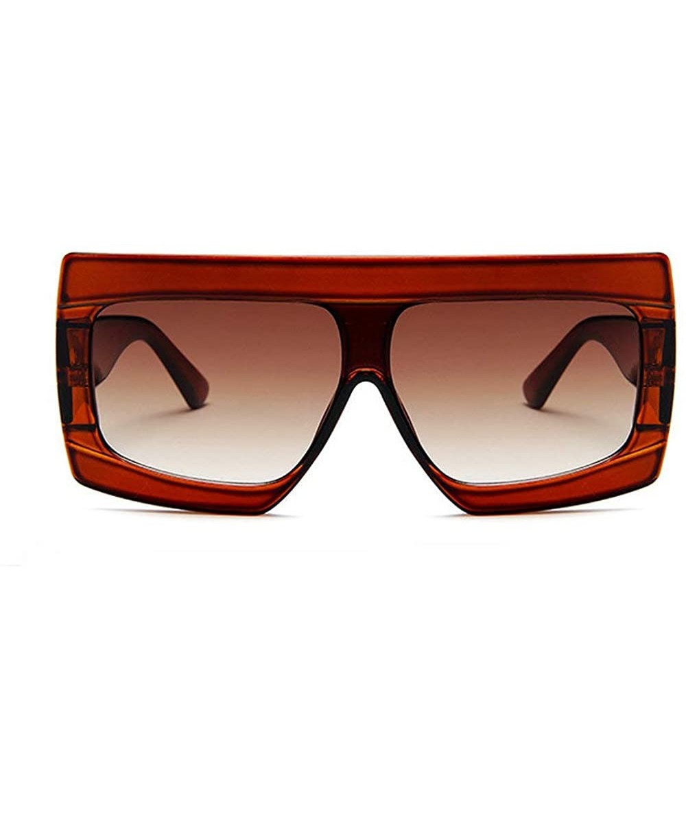 Oversized Futuristic Oversize Sunglasses Mirrored Fashion - Brown - CF18RS4O208 $20.98