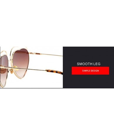 Aviator New sunglasses fashion ladies 2019 sunglasses 2019 love heart sunglasses - D - C218S6QOWKO $75.92