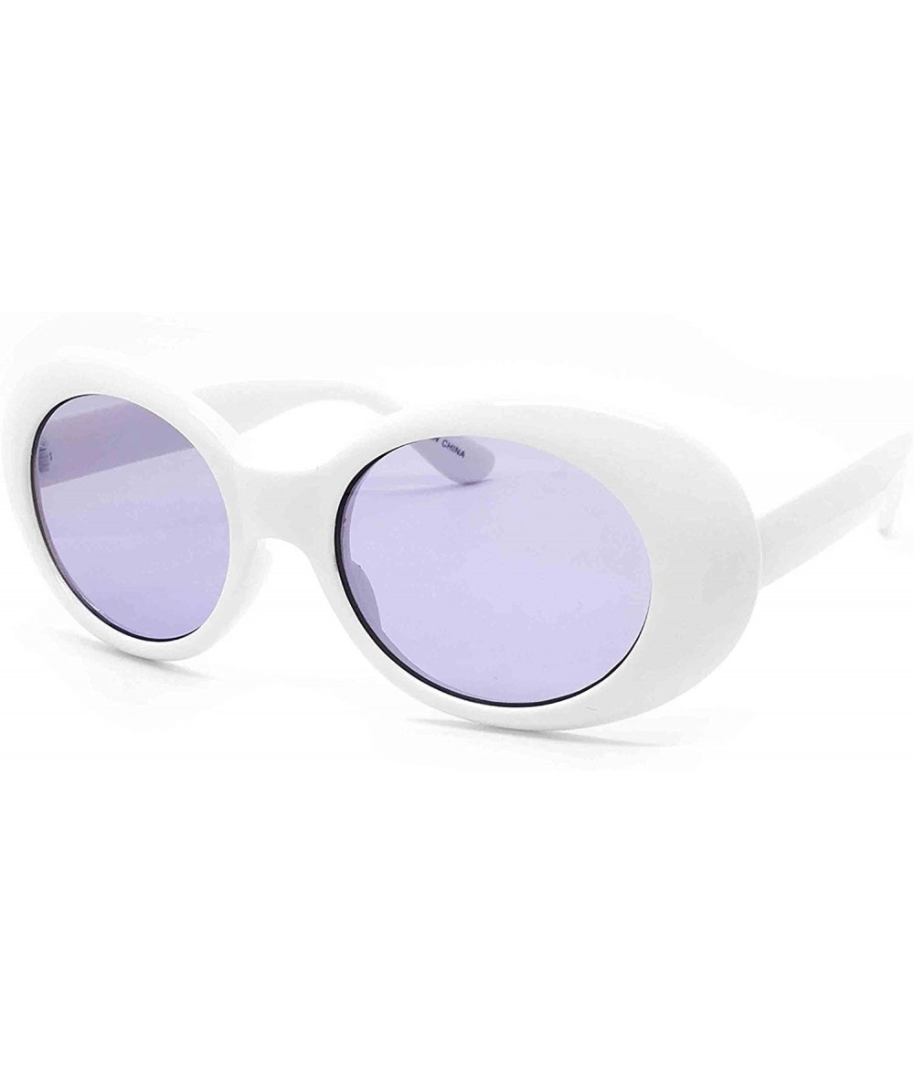 Oval SA122 Original Classic Dark Mod Round Pop Oval Lens Kurt Cobain Nirvana Bold Retro Vintage Sunglasses - Purple - C6186GE...