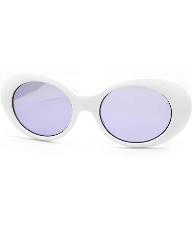 Oval SA122 Original Classic Dark Mod Round Pop Oval Lens Kurt Cobain Nirvana Bold Retro Vintage Sunglasses - Purple - C6186GE...