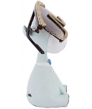 Oversized Rhinestone Oversize Shield Visor Sunglasses Flat Top Mirrored Mono Lens - Tea - CE197NDNZ5T $33.62