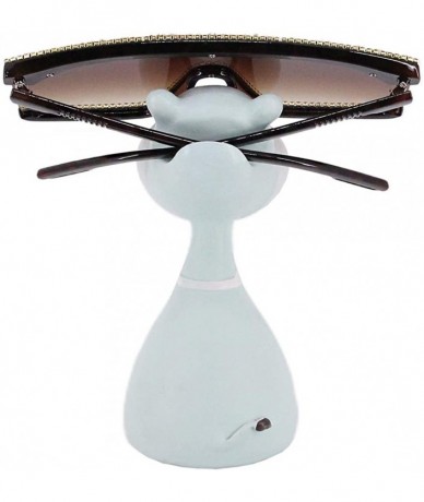 Oversized Rhinestone Oversize Shield Visor Sunglasses Flat Top Mirrored Mono Lens - Tea - CE197NDNZ5T $33.62