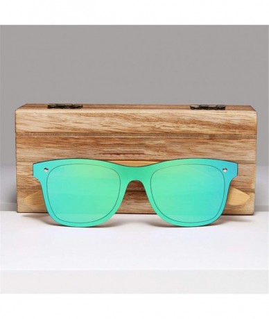 Semi-rimless Bamboo Polarized Sunglasses Men Wooden Sun Glasses Women Original Wood Glasses - Gray Bamboo - CK194O58AOW $60.88