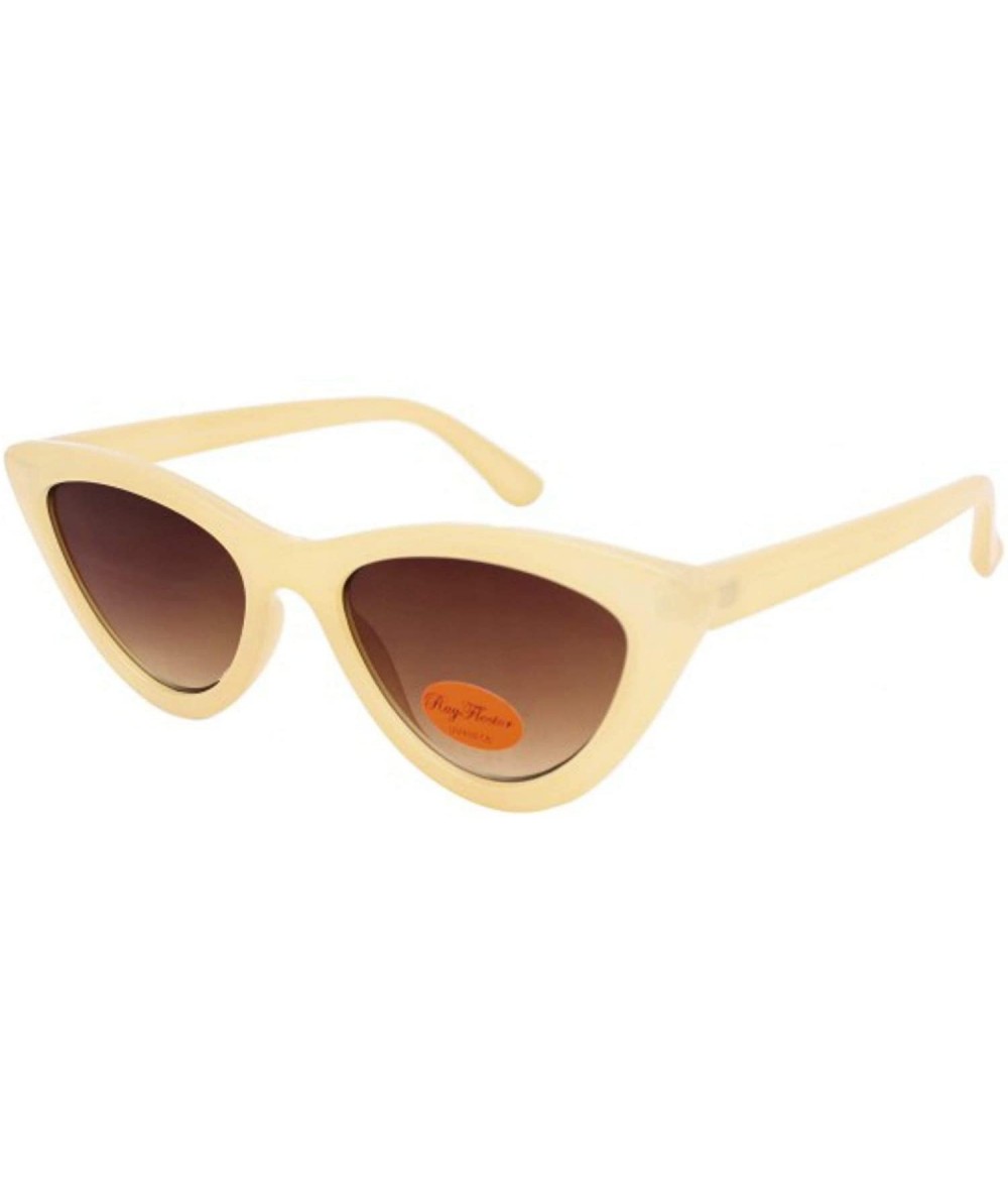 Cat Eye Triangular Cat Eye Sunglasses - Cream - CJ197XOICZM $28.26