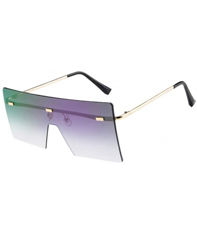 Square Oversized Square Sunglasses Flat Top Fashion Shades Oversize Sunglasses - Purple - CA195NHHZ3U $19.23