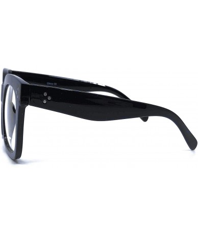 Oversized 1762 Premium Oversize XXL Women Men Style Fashion Sunglasses - Clear/ Black - C3199U7LRTZ $26.41