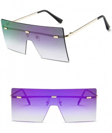 Square Oversized Square Sunglasses Flat Top Fashion Shades Oversize Sunglasses - Purple - CA195NHHZ3U $19.23