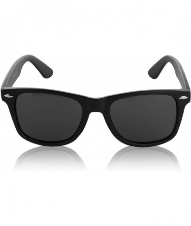 Goggle Polarized Sunglasses Vintage Retro Designer Unisex Sun Glasses UV400 - 1 Matte Black Frame - C8190U9SW7X $21.28