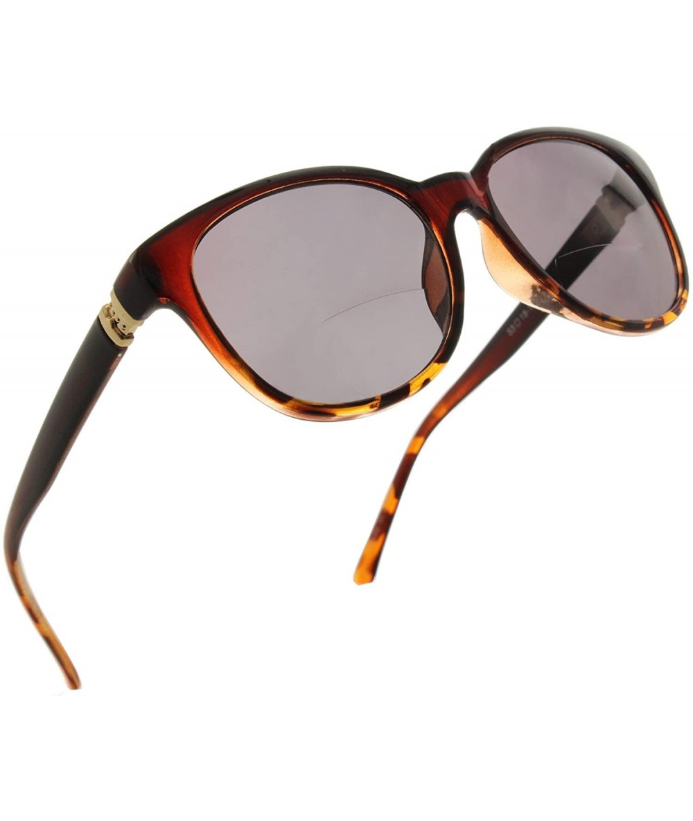 Round Cateye Bifocal Reading Sunglasses for Women Sunglass Readers with Designer Style - Brown/Leopard - C217AAT6NE4 $34.50