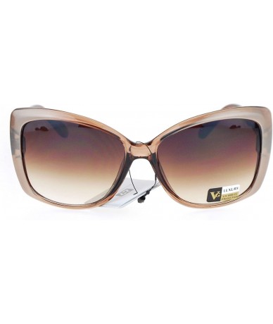 Butterfly Square Butterfly Oversized Frame Sunglasses Womens Eyewear UV 400 - Gold Brown - CT186CQ6U0N $22.39