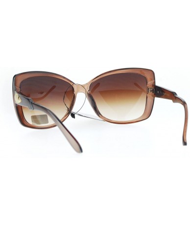 Butterfly Square Butterfly Oversized Frame Sunglasses Womens Eyewear UV 400 - Gold Brown - CT186CQ6U0N $22.39