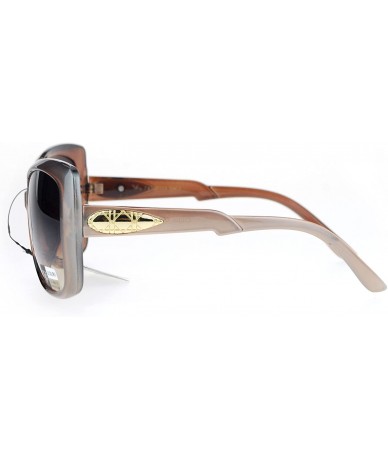 Butterfly Square Butterfly Oversized Frame Sunglasses Womens Eyewear UV 400 - Gold Brown - CT186CQ6U0N $22.39