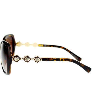 Round Large Rhinestone Jewel Temple Oversized Elegant Butterfly Sunglasses - Tortoise - C511NSKXHTR $22.47