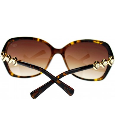 Round Large Rhinestone Jewel Temple Oversized Elegant Butterfly Sunglasses - Tortoise - C511NSKXHTR $22.47