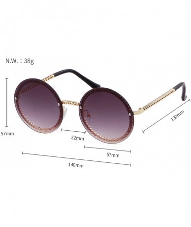 Goggle Vintage Fashion Round Sunglasses Women Luxury Retro RimlFrame Sun Glasses Lady FeShades NO Chain S018 - CJ198AHA5HK $5...