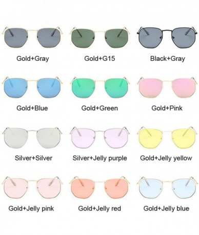 Square N Black Sunglasses Women Small Square Sunglases Men Metal Frame Driving Fishing Sun Glasses Female - Blackgray - CC197...