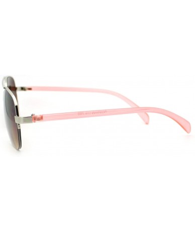 Aviator Women's Small Size Aviator Sunglasses Petite Half Rim Aviators - Peach - C218847EKNM $20.73