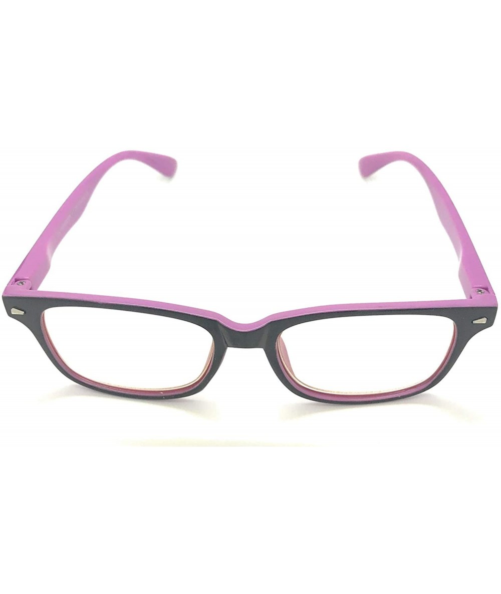 Rectangular Computer Reading Glasses Blue Blocking - Purple Black - C118ZQ3EY66 $24.42