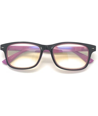 Rectangular Computer Reading Glasses Blue Blocking - Purple Black - C118ZQ3EY66 $24.42