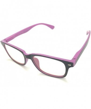 Rectangular Computer Reading Glasses Blue Blocking - Purple Black - C118ZQ3EY66 $24.42