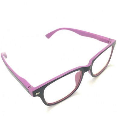 Rectangular Computer Reading Glasses Blue Blocking - Purple Black - C118ZQ3EY66 $24.42