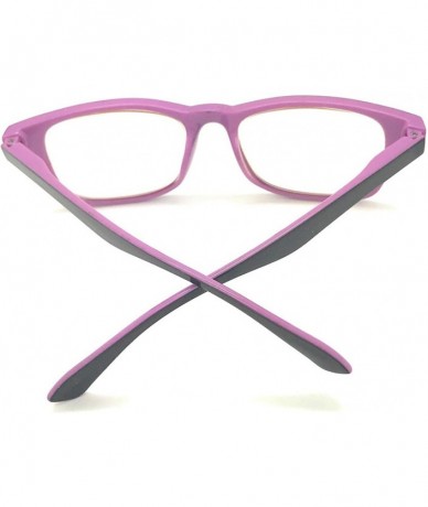 Rectangular Computer Reading Glasses Blue Blocking - Purple Black - C118ZQ3EY66 $24.42