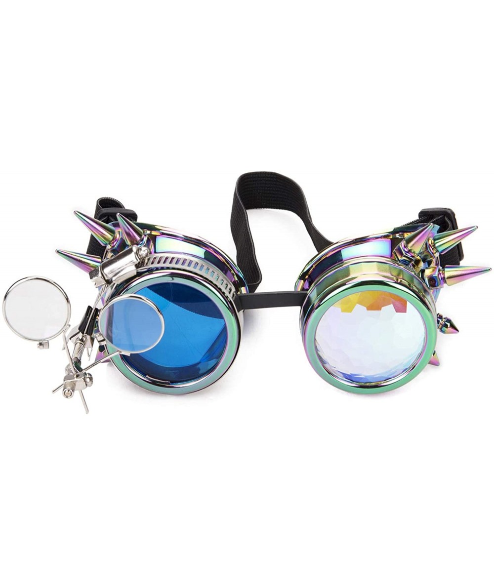 Sport Steampunk Kaleidoscope Goggles Rainbow Crystal - Colorful - CX18KASOUS0 $24.77