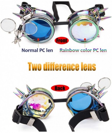 Sport Steampunk Kaleidoscope Goggles Rainbow Crystal - Colorful - CX18KASOUS0 $24.77