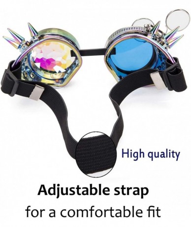 Sport Steampunk Kaleidoscope Goggles Rainbow Crystal - Colorful - CX18KASOUS0 $24.77