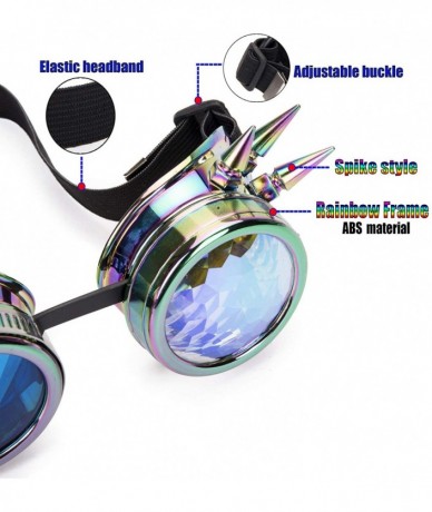 Sport Steampunk Kaleidoscope Goggles Rainbow Crystal - Colorful - CX18KASOUS0 $24.77