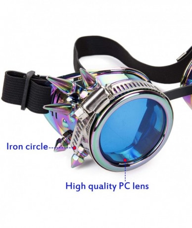 Sport Steampunk Kaleidoscope Goggles Rainbow Crystal - Colorful - CX18KASOUS0 $24.77