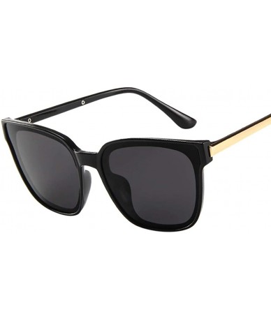 Square Oversized Square Sunglasses Women Men Vintage UV Protection Retro Shades - Black - C618UD866NC $17.12