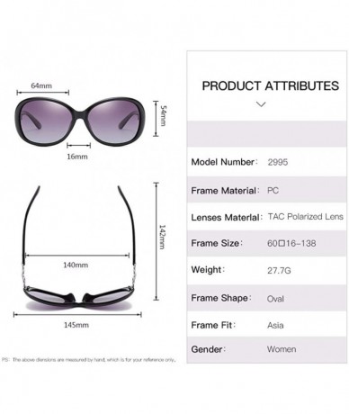 Aviator Polarized sunglasses - elliptical frame sunglasses - driving glasses for ladies - B - CW18QRGZI30 $57.18