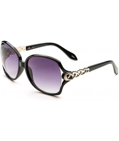 Oversized Oversized Women's Polarized Chain Arm Sunglasses - 2pcs_bk&tor - CM12O5QAYCV $30.99