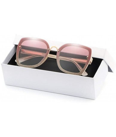 Square Big box Sunglasses for Women Composite Resin Frame Sun Glasses UV Prevent C66067 - Creamy-white - CY197KQCSWY $17.23