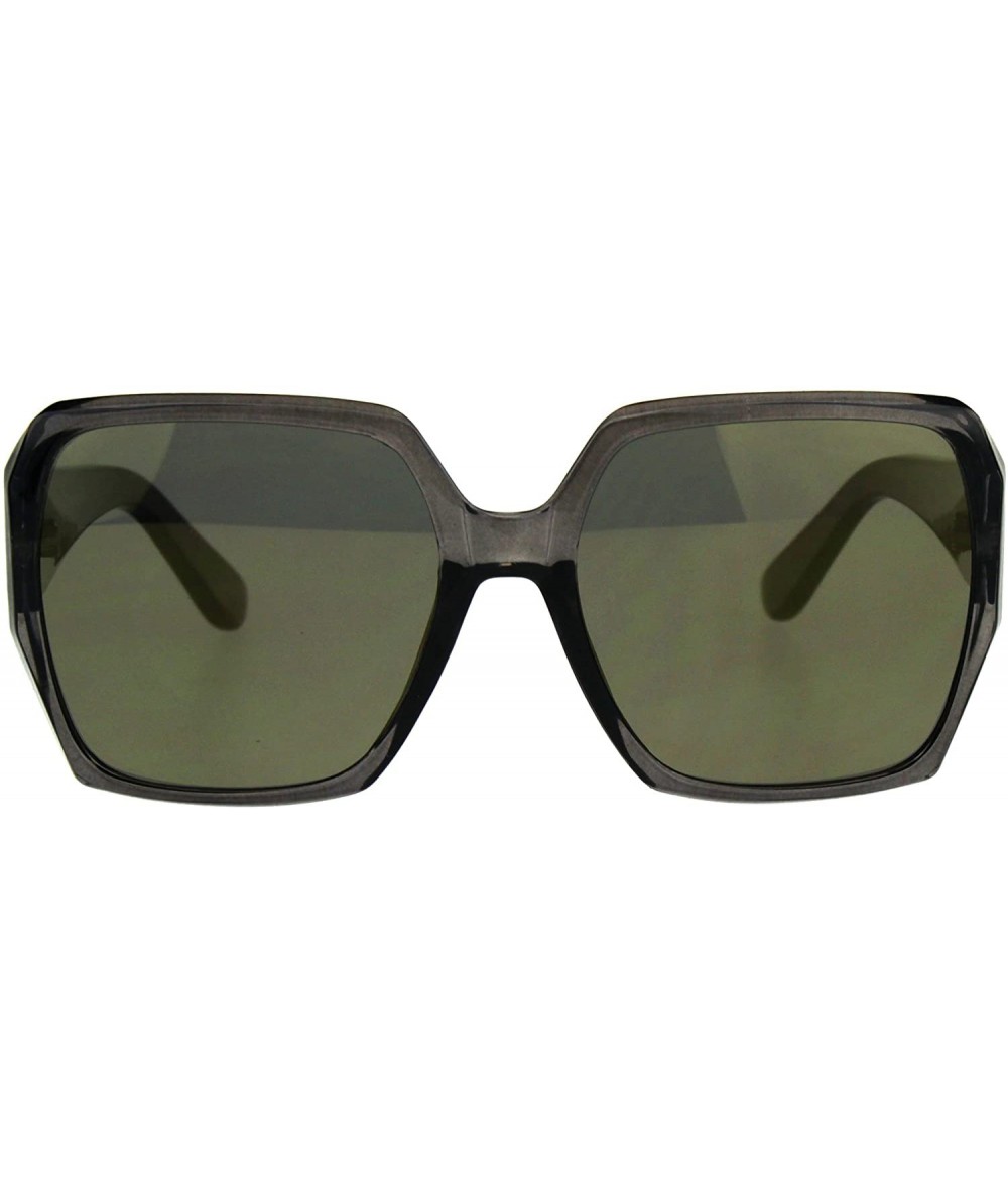 Oversized Womens Color Mirrored Plastic Butterfly Rectangular Large Sunglasses - Grey Gold - CQ180GL9RKL $19.11