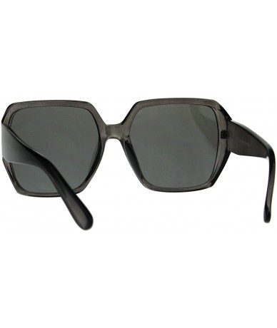 Oversized Womens Color Mirrored Plastic Butterfly Rectangular Large Sunglasses - Grey Gold - CQ180GL9RKL $19.11