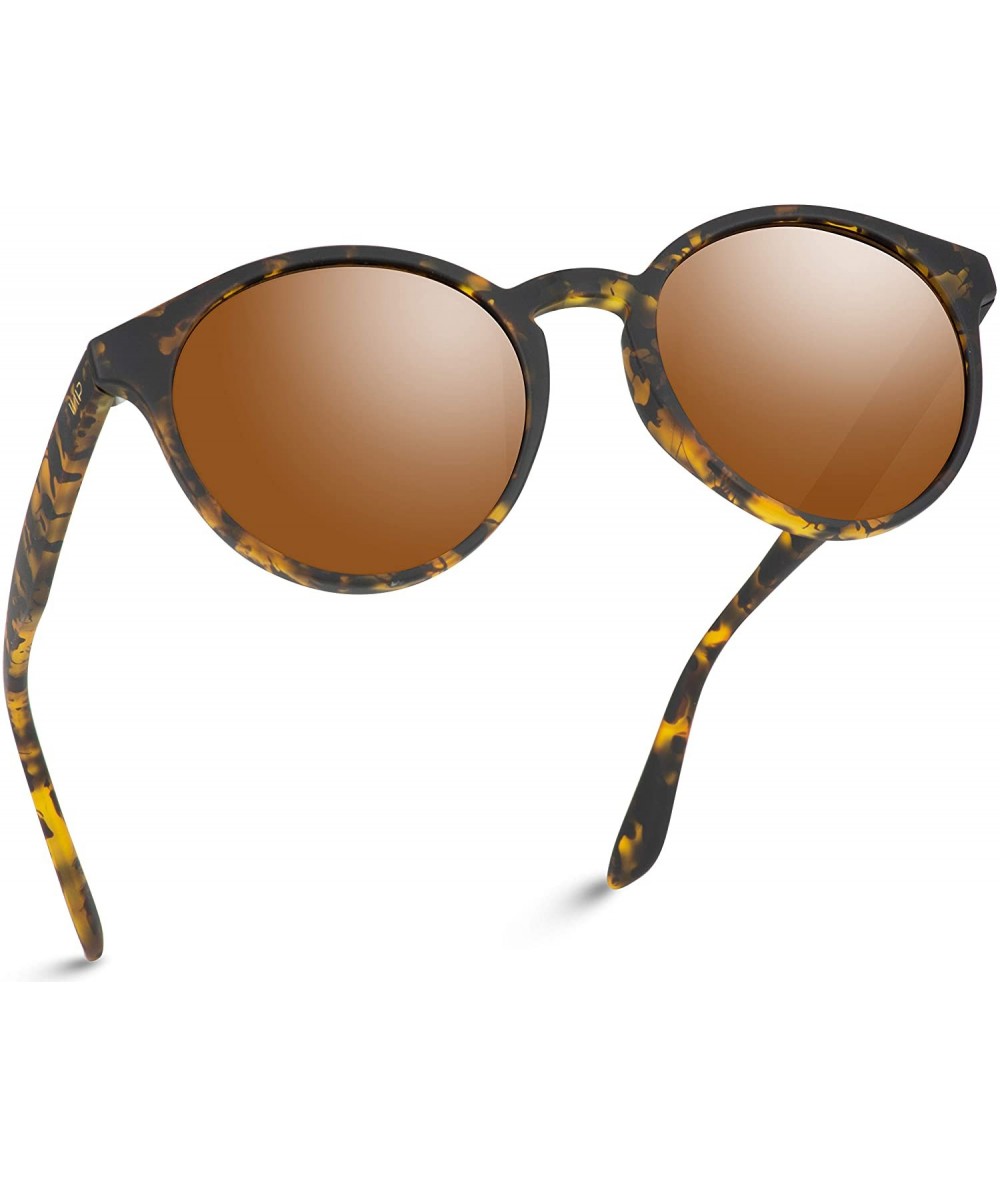 Oval Classic Small Round Retro Sunglasses - Tortoise Frame / Brown Lens - C9125MDUC27 $48.83