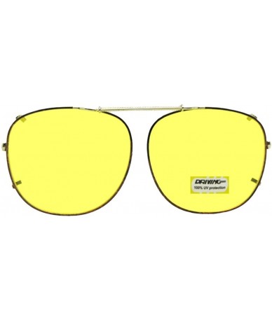 Square Square Yellow Non Polarized Clip on Sunglass - Gold/Brown-non Polarized Yellow Lens - CU1807ILSNY $23.28