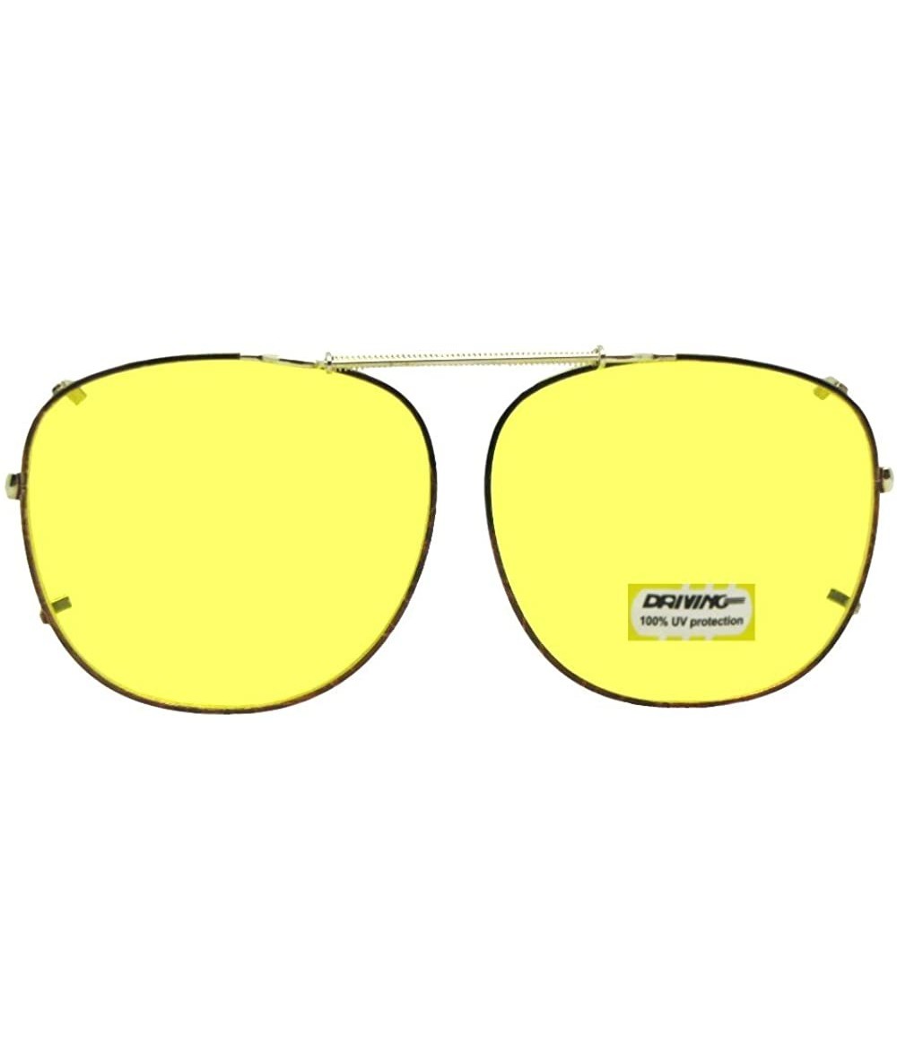 Square Square Yellow Non Polarized Clip on Sunglass - Gold/Brown-non Polarized Yellow Lens - CU1807ILSNY $23.28