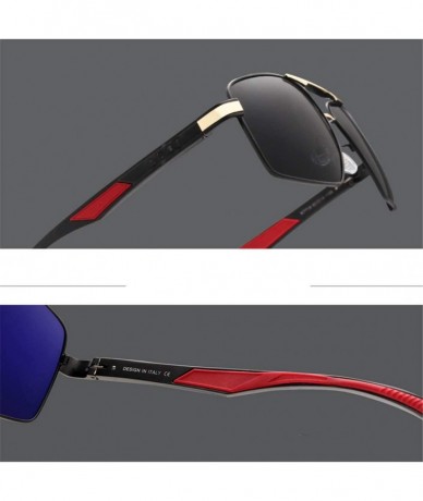 Goggle Aluminum Men's Sunglasse Polarized Lens Red Sun Glasses Coating Mirror Glasses - Silver Gray - CJ194O6HNO3 $57.43