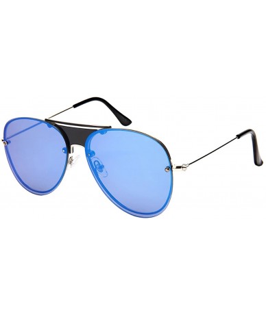 Aviator Men's Modern Aviators w/Color Mirror Lens 1204-FLREV - Silver Black - CT183N4E8S8 $19.11