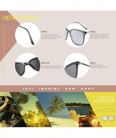 Round Vintage Round Polarized Retro Sunglasses for Women UV Protection W016 - Grey Silver - CK196EZ95CA $43.48