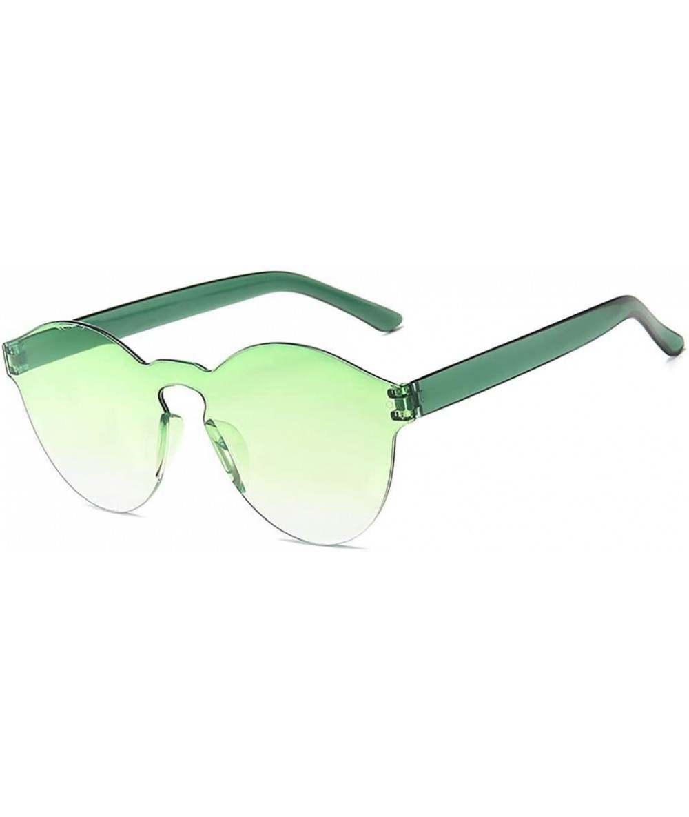 Round Unisex Fashion Candy Colors Round Outdoor Sunglasses - Grass Green - CB199AROWIU $35.43